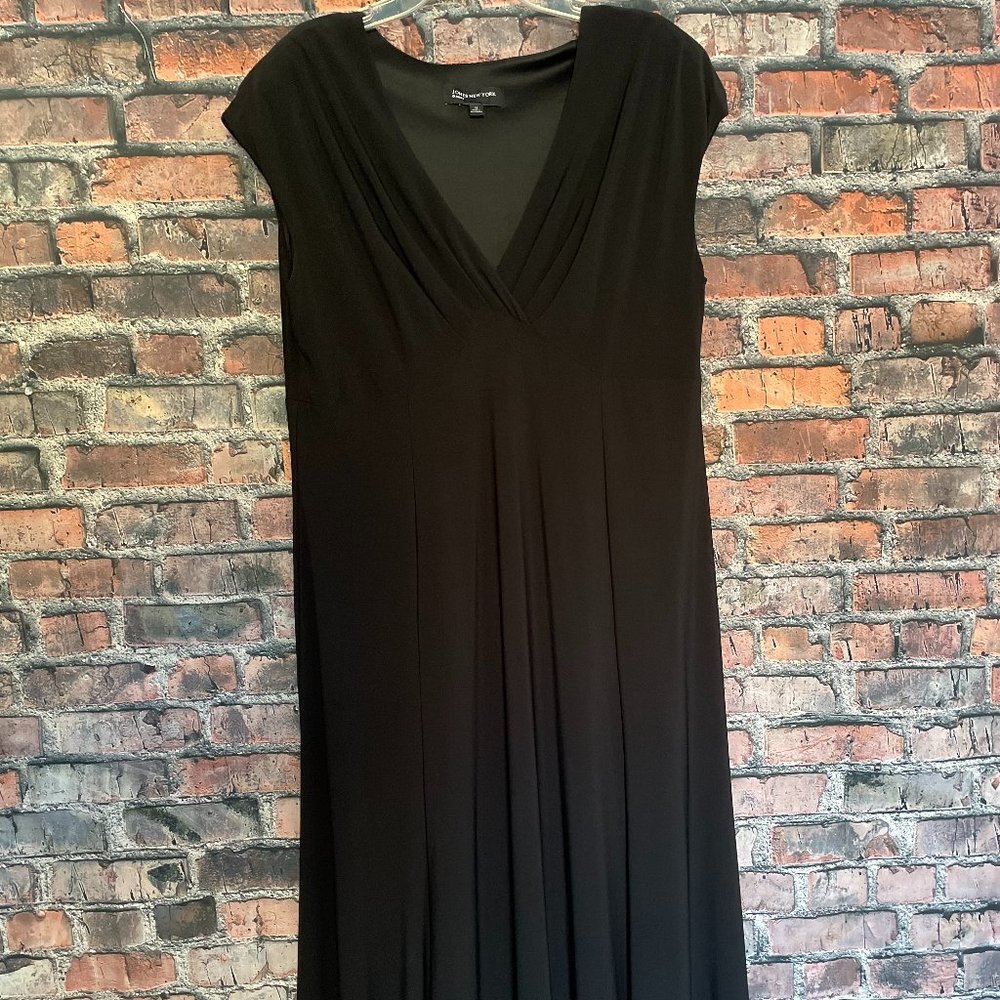JONES NEW YORK - Black Empire Waist Midi Dress - Size 16